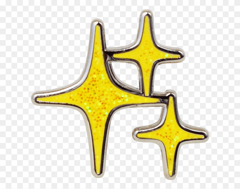 628x601 Sparkle Emoji Pin Jewellery, Starfish, Invertebrate, Sea Life HD PNG Download