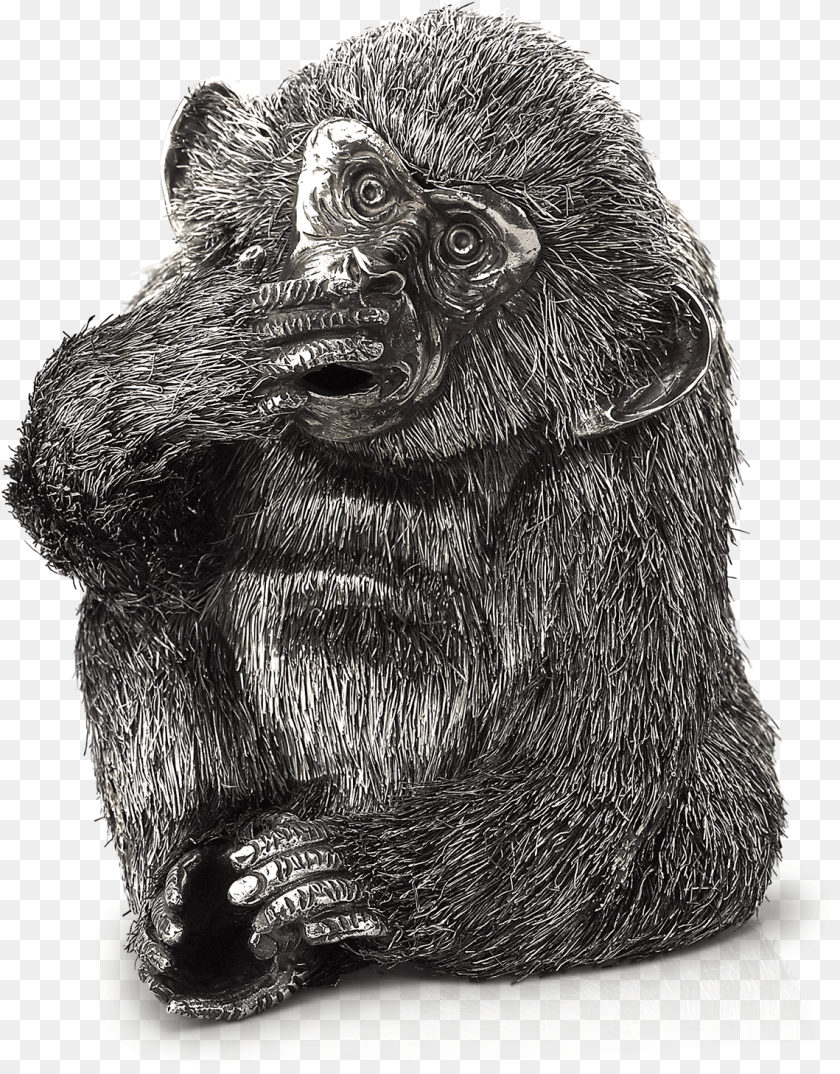 1140x1458 Speak No Evil Monkey Gianmaria Buccellati Boar 1995 Silver, Animal, Ape, Mammal, Wildlife Transparent PNG