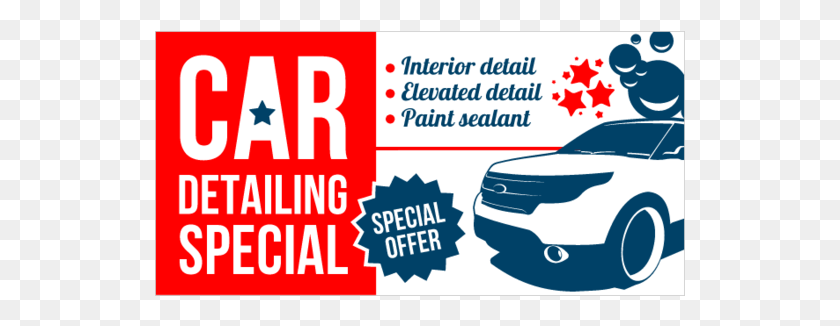 531x266 Special Offer Auto Detailing Vinyl Banner With Stars Months Special, Bumper, Vehicle, Transportation HD PNG Download