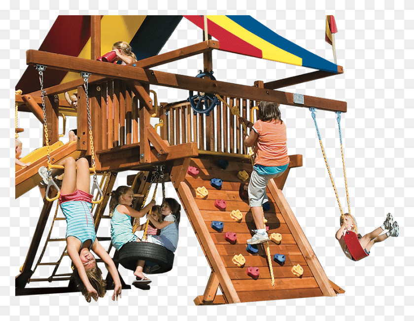 869x659 Special Order Rainbow Play Sets Backyard Playworld Playground, Person, Human, Play Area HD PNG Download