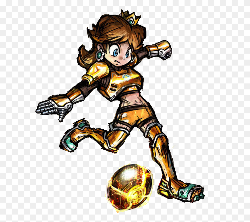 609x685 Specifically The Strikers Charged Version Daisy Mario Strikers Charged, Toy, Person, Human HD PNG Download