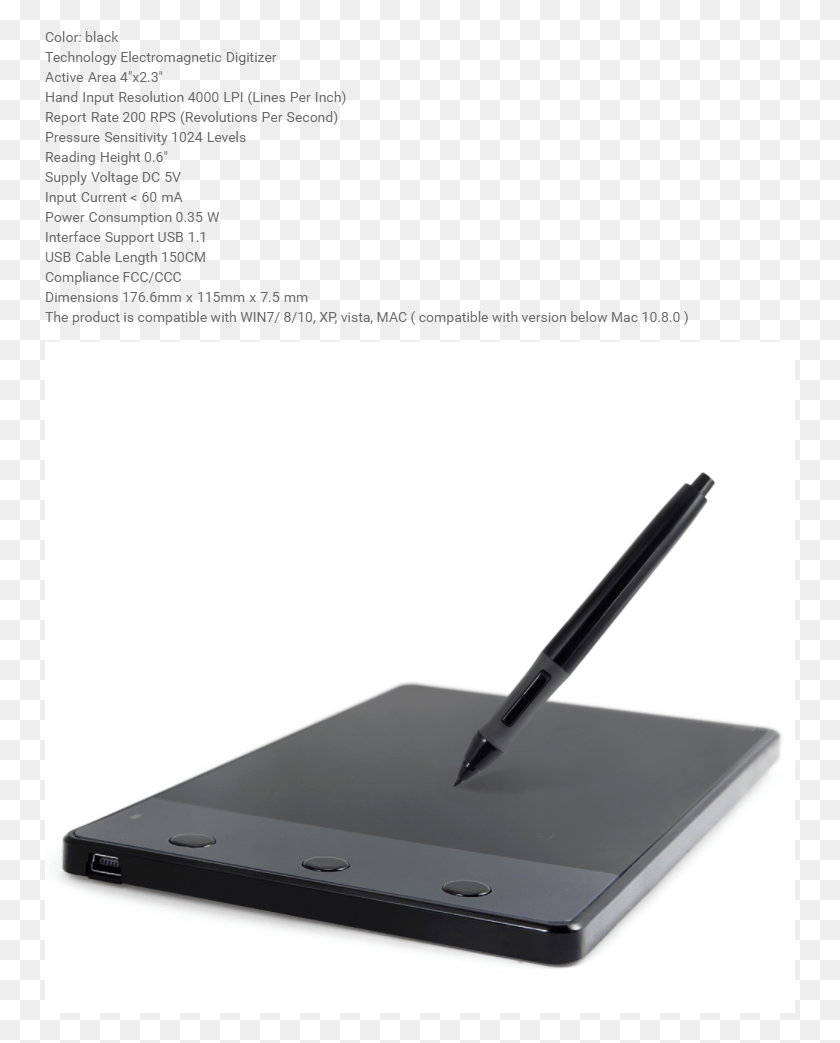 751x983 Specifications Of Huion H420 Usb Drawing Writing Art Huion, Router, Hardware, Electronics HD PNG Download