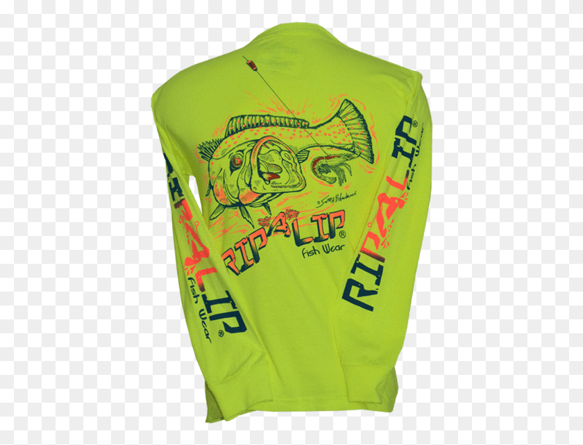 408x581 Speckled Trout Shirt Safety Green Long Sleeve Shirts, Clothing, Apparel, Hat Descargar Hd Png
