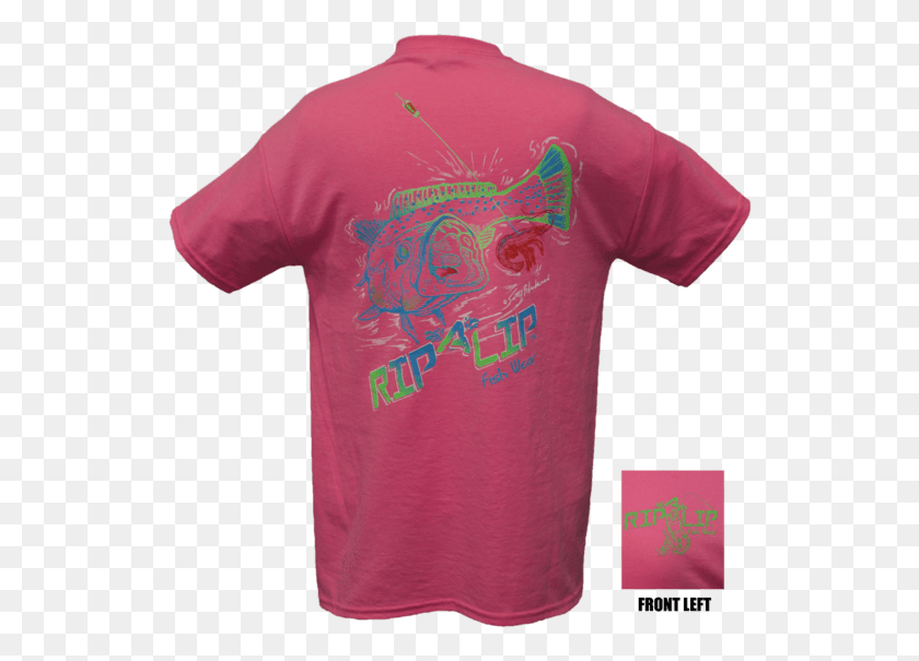 534x545 Speckled Trout Short Sleeve T Shirt Safety Pink Active Shirt, Clothing, Apparel, T-shirt HD PNG Download