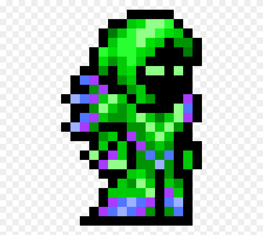 451x691 Descargar Png Spectre Armor Clorofita Armadura Pixel Art Fnaf Purple Guy, Verde, Gráficos Hd Png