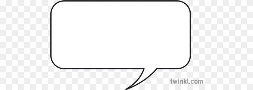 Speech Bubble 8 Black And White Horizontal, Text Sticker PNG