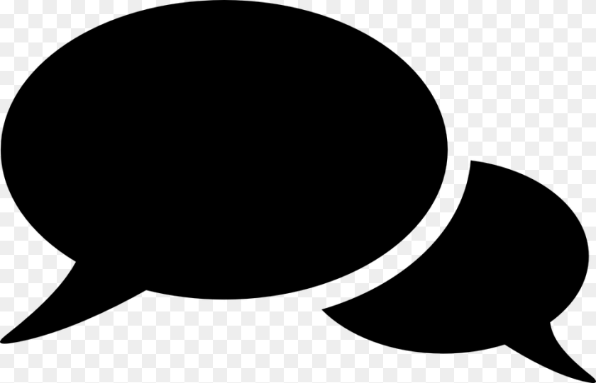 960x618 Speech Bubbles Conversation Black Speech Bubble Silhouette, Gray PNG