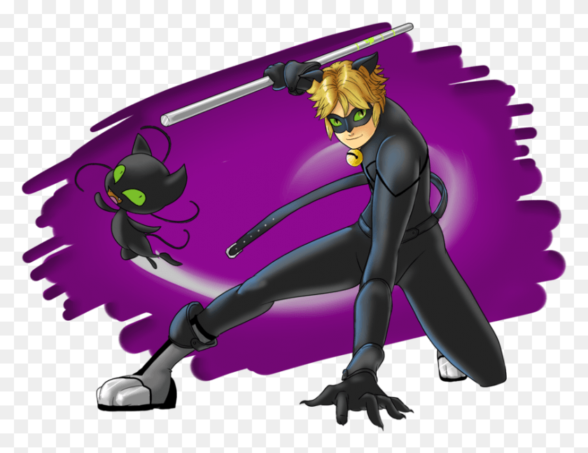 843x636 Speed Paint Cat Noir Miraculous Ladybug By Mattwilson, Graphics, Outdoors HD PNG Download