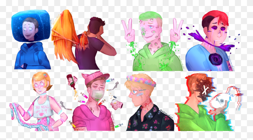 1017x530 Speedpaint Youtubers Drawlloween Gore Royalty Free Types Of Gore Art, Person, Clothing, Helmet HD PNG Download