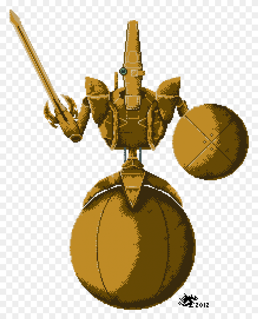 813x1021 Descargar Png Esfera Centurión Pixel Art Por Soochiko Morrowind Centurión, Lámpara, Oro, Robot Hd Png