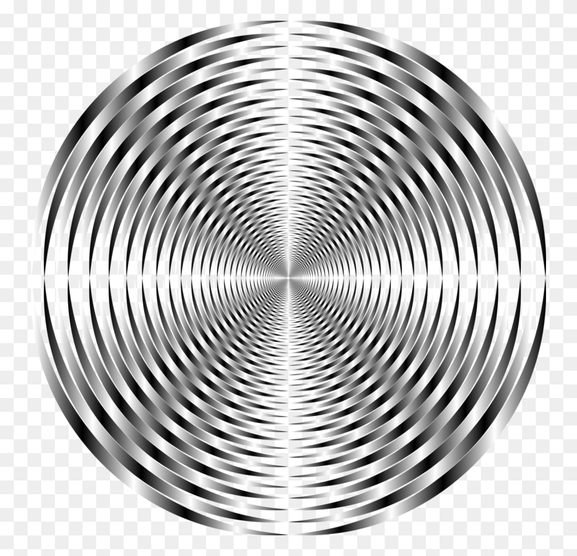 750x750 Spheremonochromecircle Circular Optical Illusion, Spiral, Coil, Rug HD PNG Download