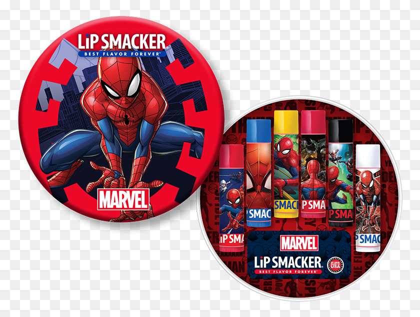 770x574 Spider Man 6 Piece Lip Balm Tin, Label, Text, Person HD PNG Download
