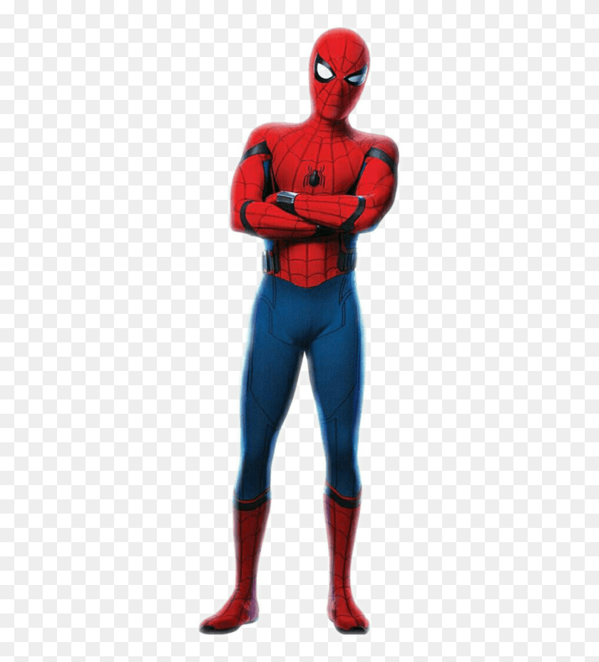 299x868 Spider Man Standing Transparent Images Spider Man Infinity War, Costume, Clothing, Apparel HD PNG Download