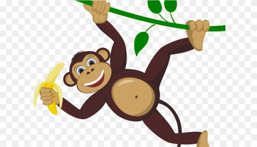 Spider Monkey Clipart Background, Banana, Food, Fruit, Plant Sticker PNG
