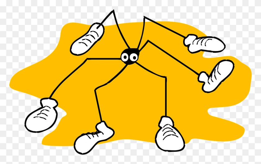 960x575 Spider Yellow Background Long Legs Arachnid Daddy Long Legs Cartoon, Graphics, Pillow HD PNG Download