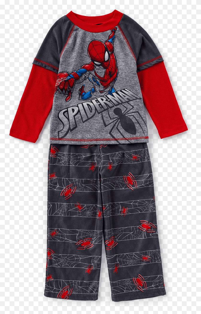 1265x2033 Spiderman Boys 8 16 2 Piece Spiderman Pajama Set Grey Pajamas, Clothing, Apparel, Sleeve HD PNG Download
