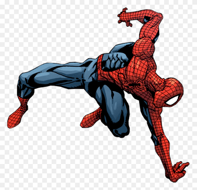 1376x1326 Spiderman Comic Transparent Image Comic Spider Man Transparent, Person, Human, Batman HD PNG Download