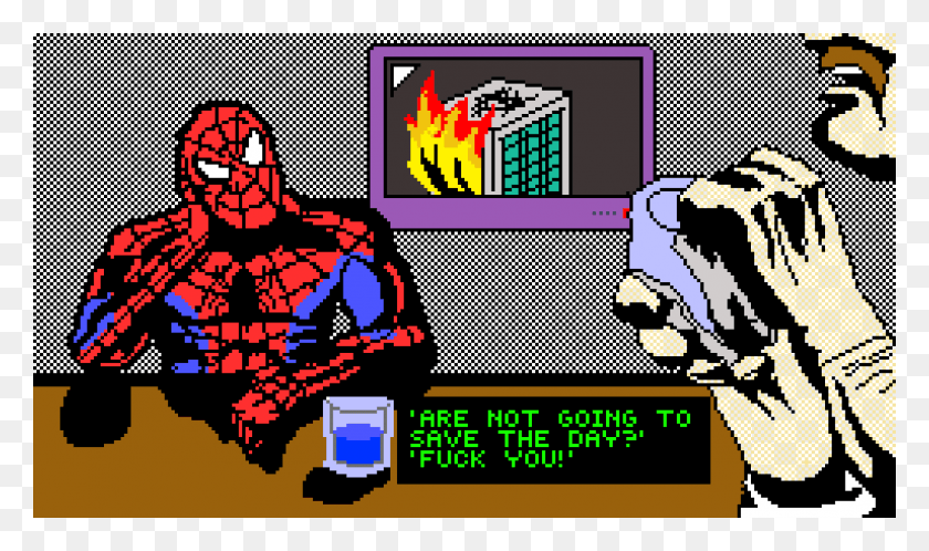 1024x576 Spiderman Ilustración, Persona, Humano, Pac Man Hd Png
