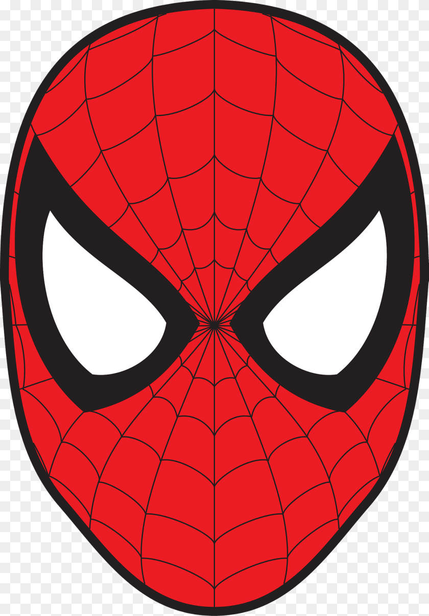 Spiderman Logo Mask Sticker PNG