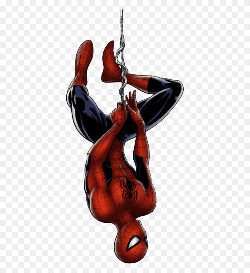 397x857 Spiderman Marvel Comics Spiderman Hanging Upside Down, Hand, Hook, Batman HD PNG Download