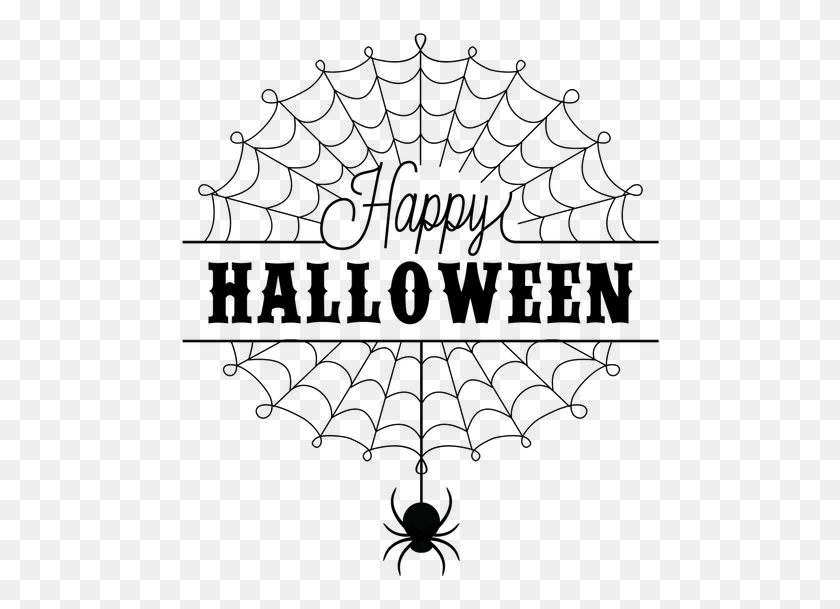 482x549 Spiderweb Happy Halloween Stamp Spider Web, Text, Symbol, Floral Design HD PNG Download