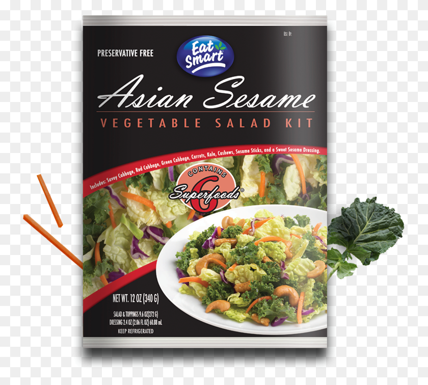 750x695 Spinach Leaf Asian Sesame Salad Kit, Plant, Poster, Advertisement HD PNG Download