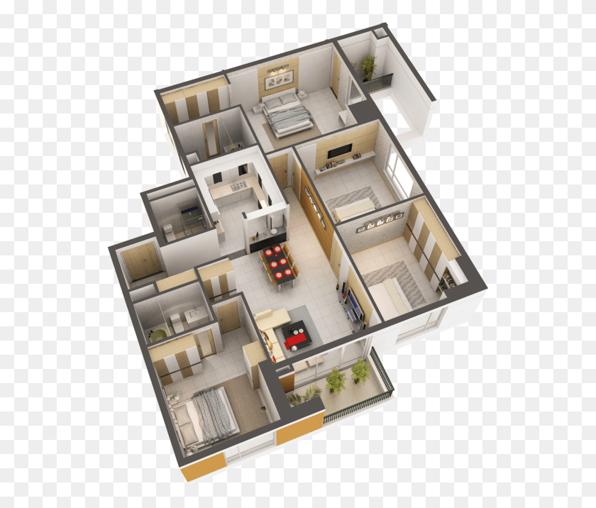 539x656 Spinner Big Black Cgtrader 3d Floor Plans, Floor Plan, Diagram, Plan HD PNG Download