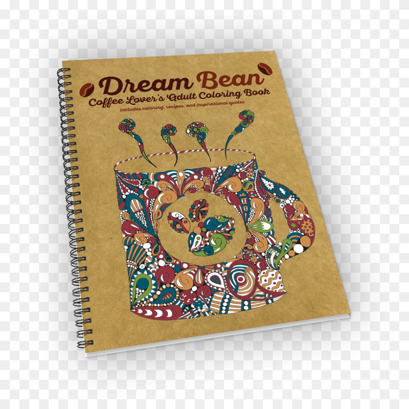 797x797 Spiral Bound Coloring Book With Coffee Theme Deer, Rug, Purse, Handbag HD PNG Download