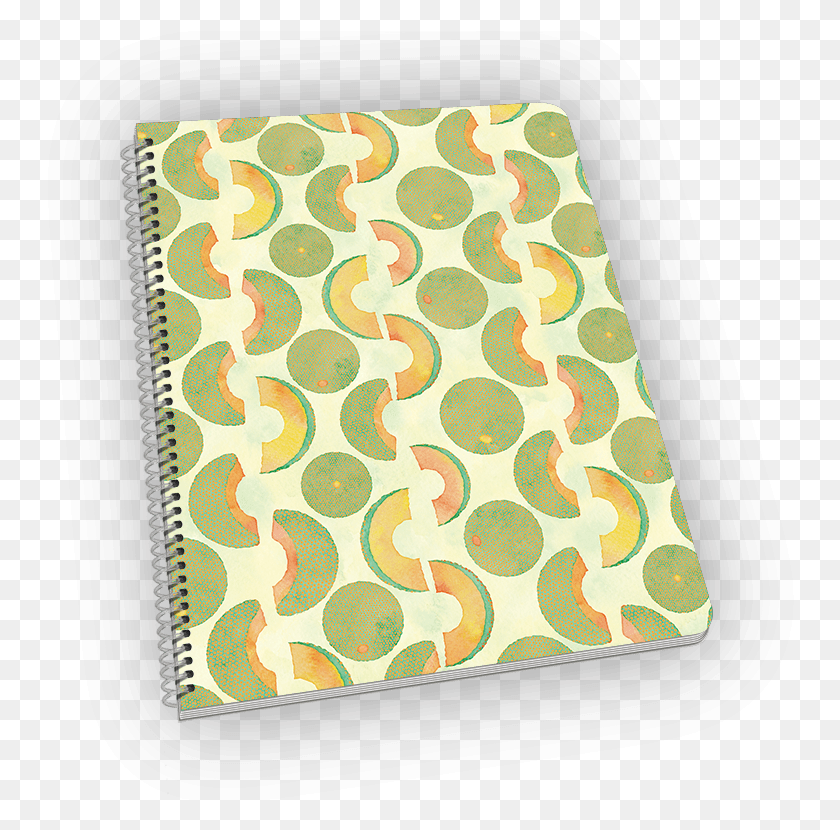 770x770 Spiral Bound Notebook With Cantaloupe On The Cover Paisley, Rug, Text, File Binder HD PNG Download