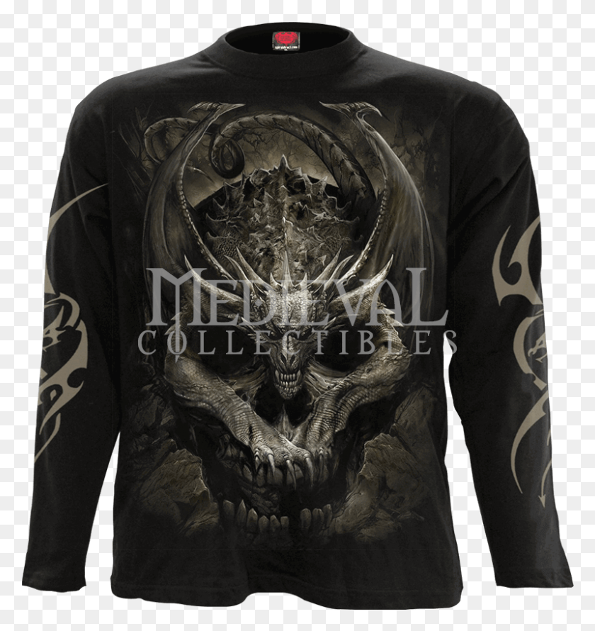 799x851 Spiral Wolf Soul Longsleeve T Shirt Skull, Sleeve, Clothing, Apparel HD PNG Download