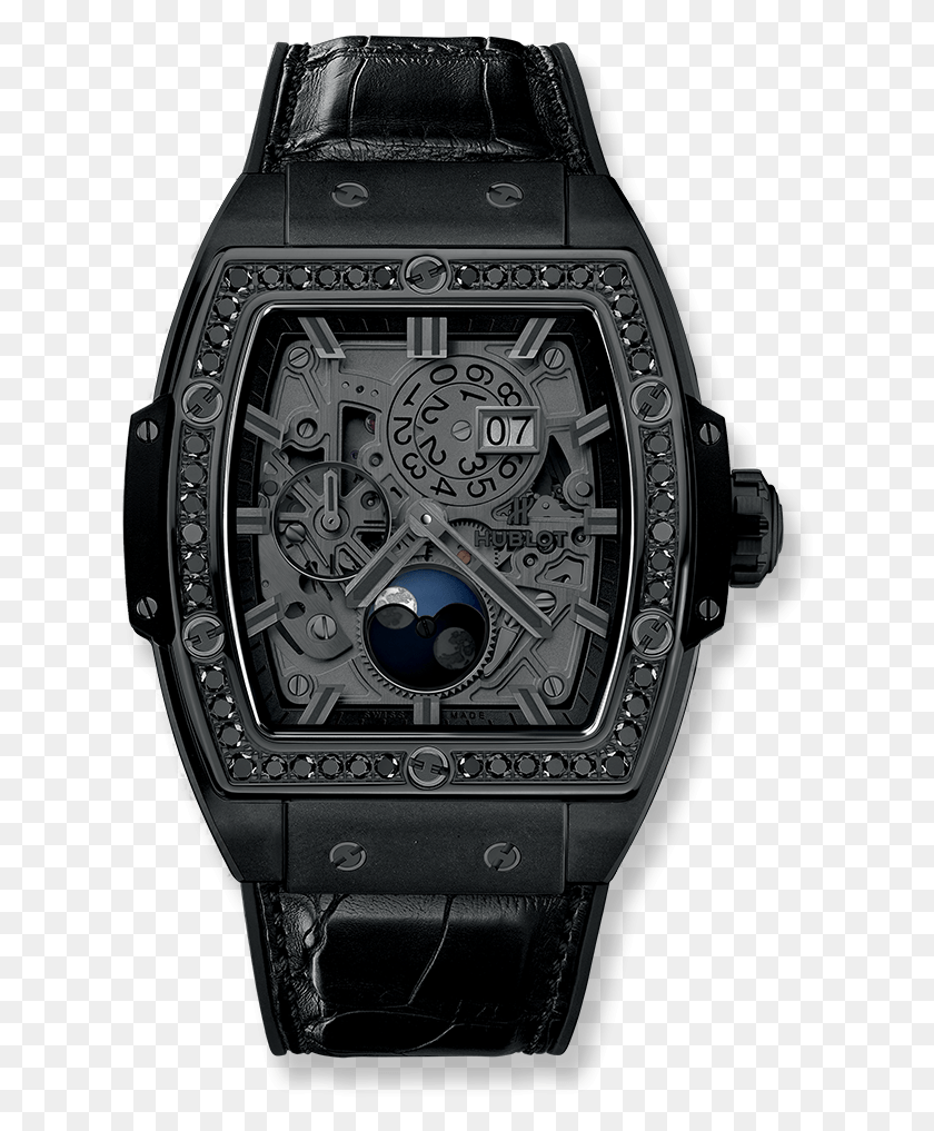 622x957 Spirit Of Big Bang Moonphase All Black Diamonds, Wristwatch, Clock Tower, Tower HD PNG Download
