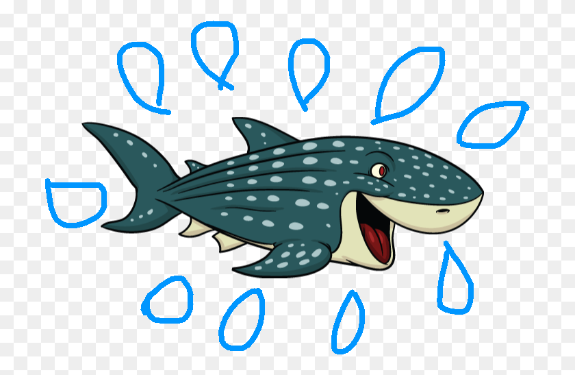 708x487 Splashed Whale Shark Cartoon Sea Creatures, Animal, Sea Life, Fish HD PNG Download