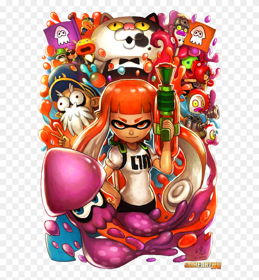 600x849 Descargar Png Splatoon Fan Art Nintendo Personajes De Nintendo Fan Art, Actividades De Ocio, Arte Moderno Hd Png