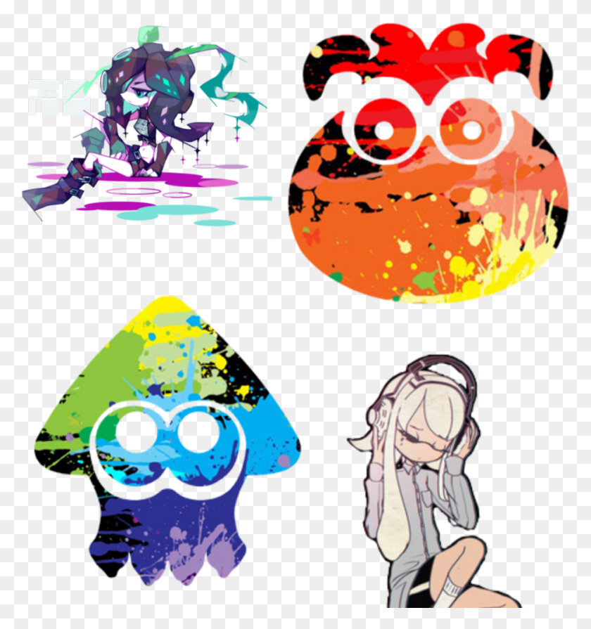 937x1004 Splatoon Inkling And Octoling, Graphics, Person HD PNG Download