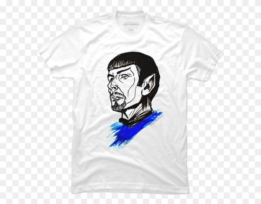 602x597 Spock Blue Splatter Sketch, Clothing, Apparel, T-shirt HD PNG Download