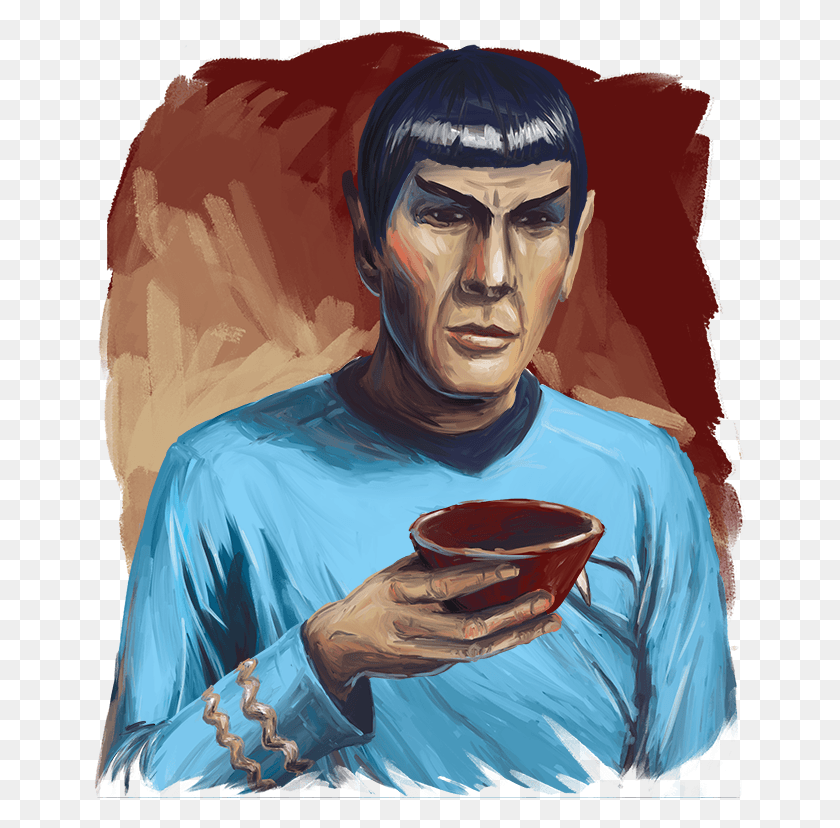653x768 Spock Painted In A Slightly Rough Manner Holding Illustration, Person, Human HD PNG Download