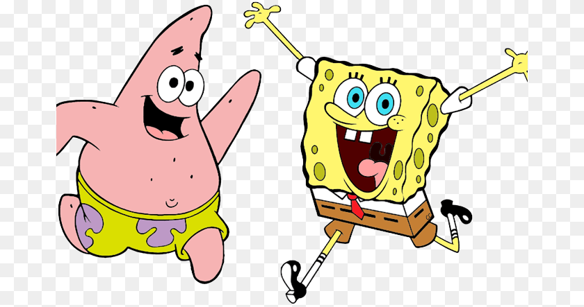 Spongebob And Patrick Coloring, Cartoon, Animal, Bear, Mammal Sticker PNG