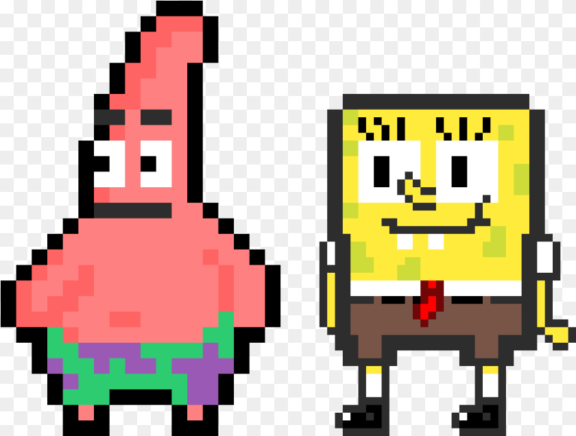 889x673 Spongebob And Patrick Patrick Spongebob Pixel Art, Qr Code Transparent PNG