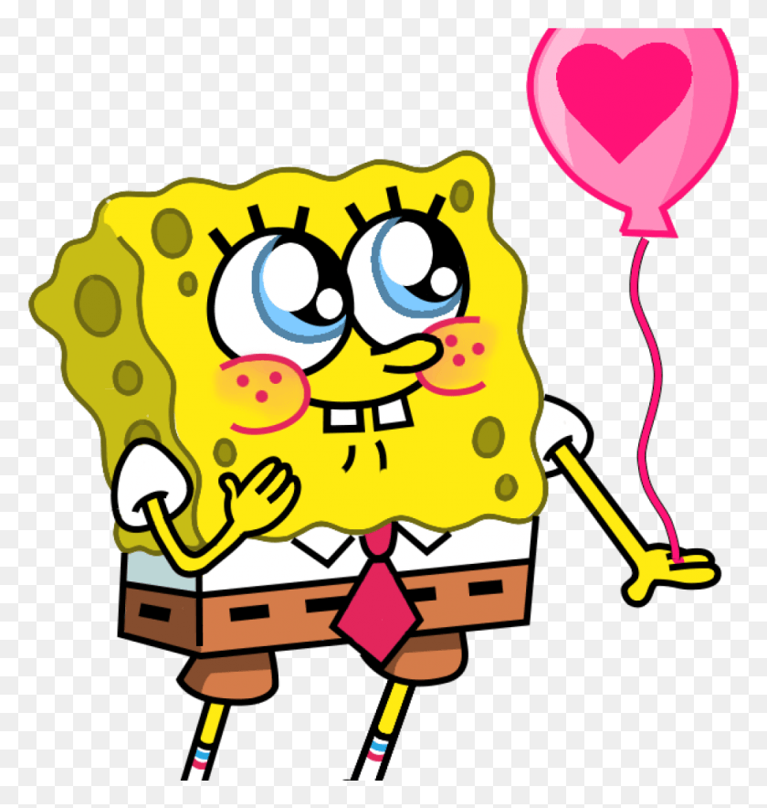 970x1025 Spongebob Clipart Image Result For Its My Birthday Spongebob Squarepants In Love, Ball, Balloon, Graphics HD PNG Download