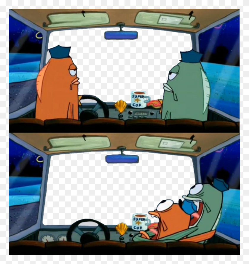 960x1023 Spongebob Fish Car Meme, Transportation, Vehicle, Windshield HD PNG Download