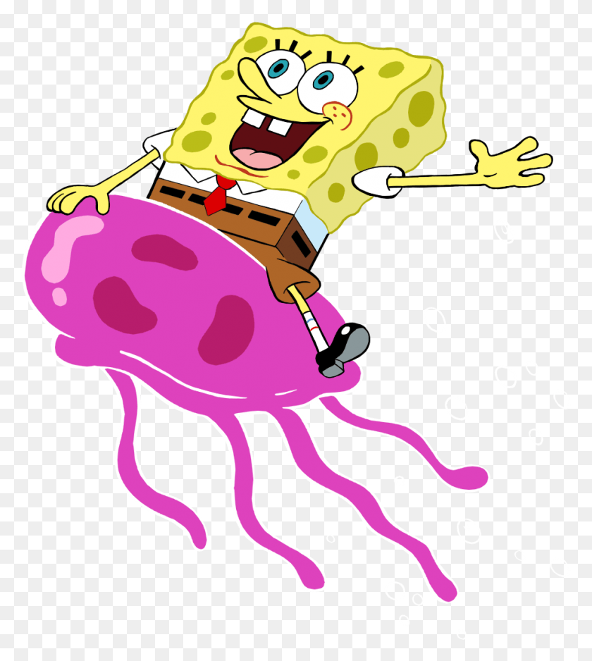 959x1080 Spongebob Jellyfish Spongebob Riding A Jellyfish, Sea Life, Animal, Invertebrate HD PNG Download