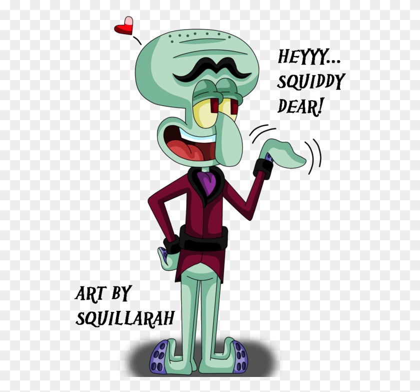 545x723 Spongebob Squarepants Flirty Squilliam By Skunkynoid Squilliam And Squidward Maid, Clothing, Apparel, Face HD PNG Download