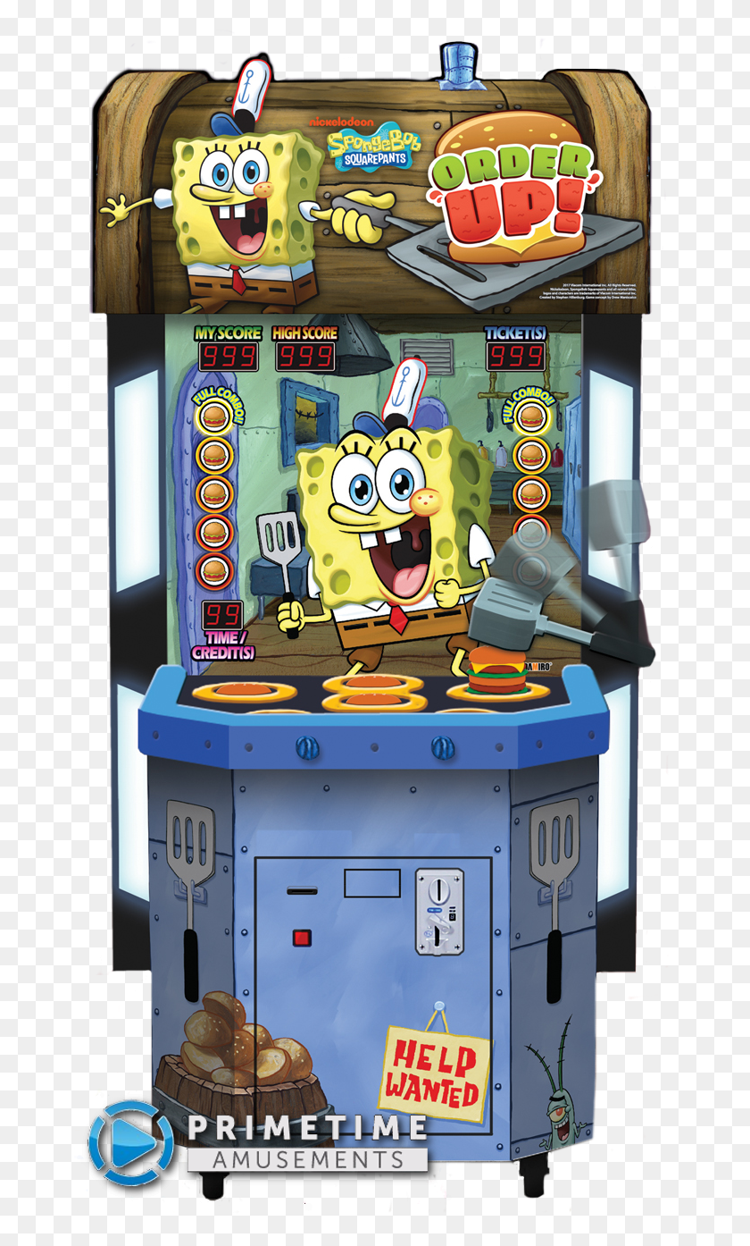 689x1334 Spongebob Squarepants Order Up Arcade Redemption Whacker Hammer Andamiro Game Arcade, Arcade Game Machine, Toy, Video Gaming HD PNG Download