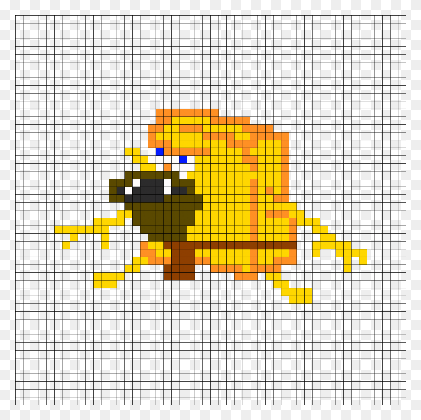 1050x1050 Spongegar Perler Cross Stitch, Text, Scoreboard, Pac Man HD PNG Download
