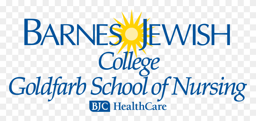 2100x909 Descargar Png Logotipo De Patrocinador De La Escuela De Enfermería De Barnes Jewish Goldfarb, Texto, Símbolo, Marca Registrada Hd Png