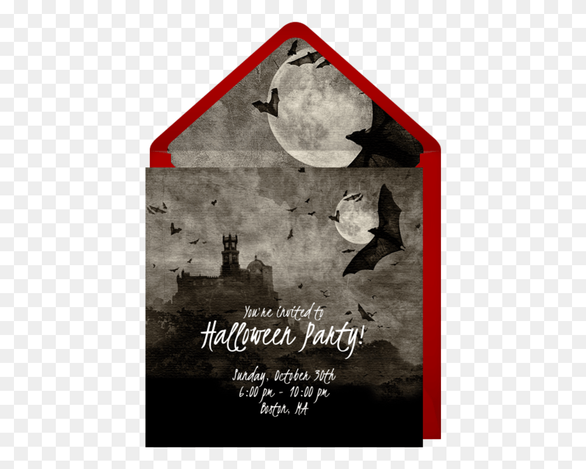 426x612 Spooky Bats Online Приглашение Рождественская Открытка, Плакат, Реклама, Птица Hd Png Скачать