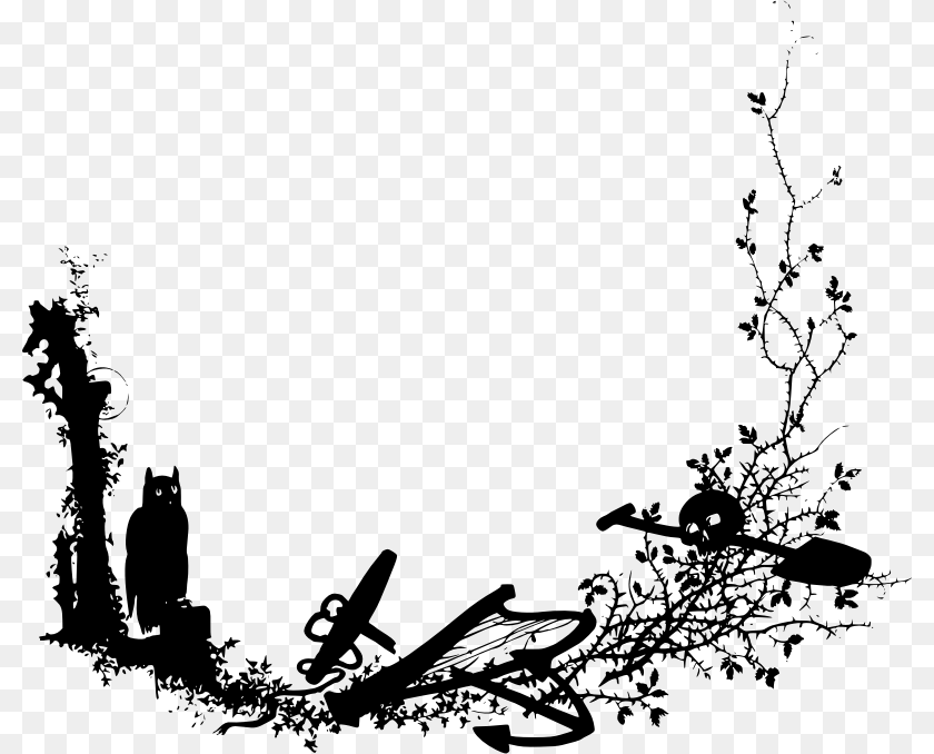 Spooky Frame Halloween Invitation Background, Gray Transparent PNG
