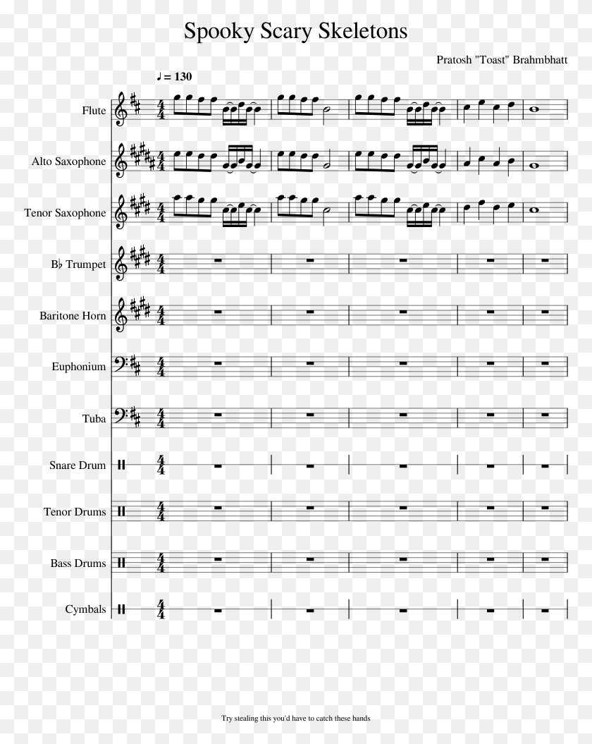773x995 Spooky Scary Skeletons Sheet Music Composed By Pratosh Hey Look Ma I Made It Sheet Music, Gray, World Of Warcraft HD PNG Download