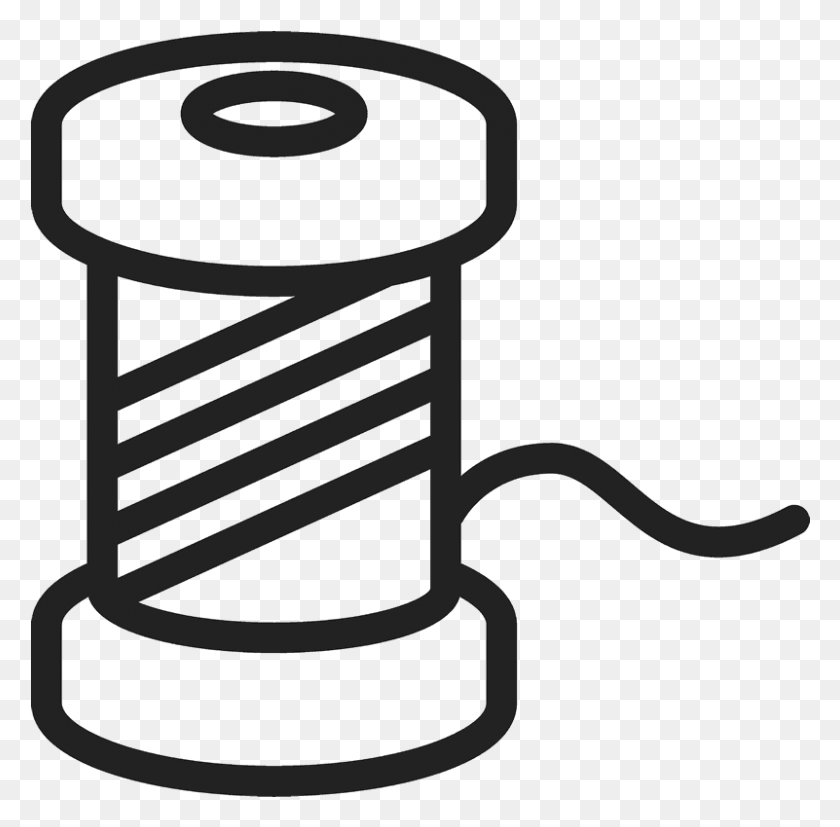 801x788 Spool Of Thread Outline Rubber Sewing Stamps Spool Of Thread Outline, Lighting, Hammer, Tool HD PNG Download
