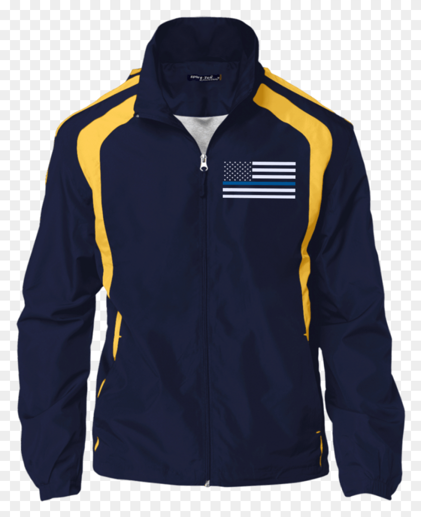 909x1133 Куртка С Вышивкой Американского Флага Sport Tek Thin Blue Line, Одежда, Одежда, Пальто Png Скачать